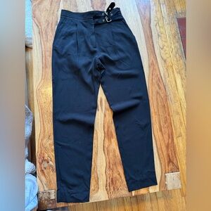 Sandro women high waisted Elegant Black Dress Pants size 36 ,fine wool mix